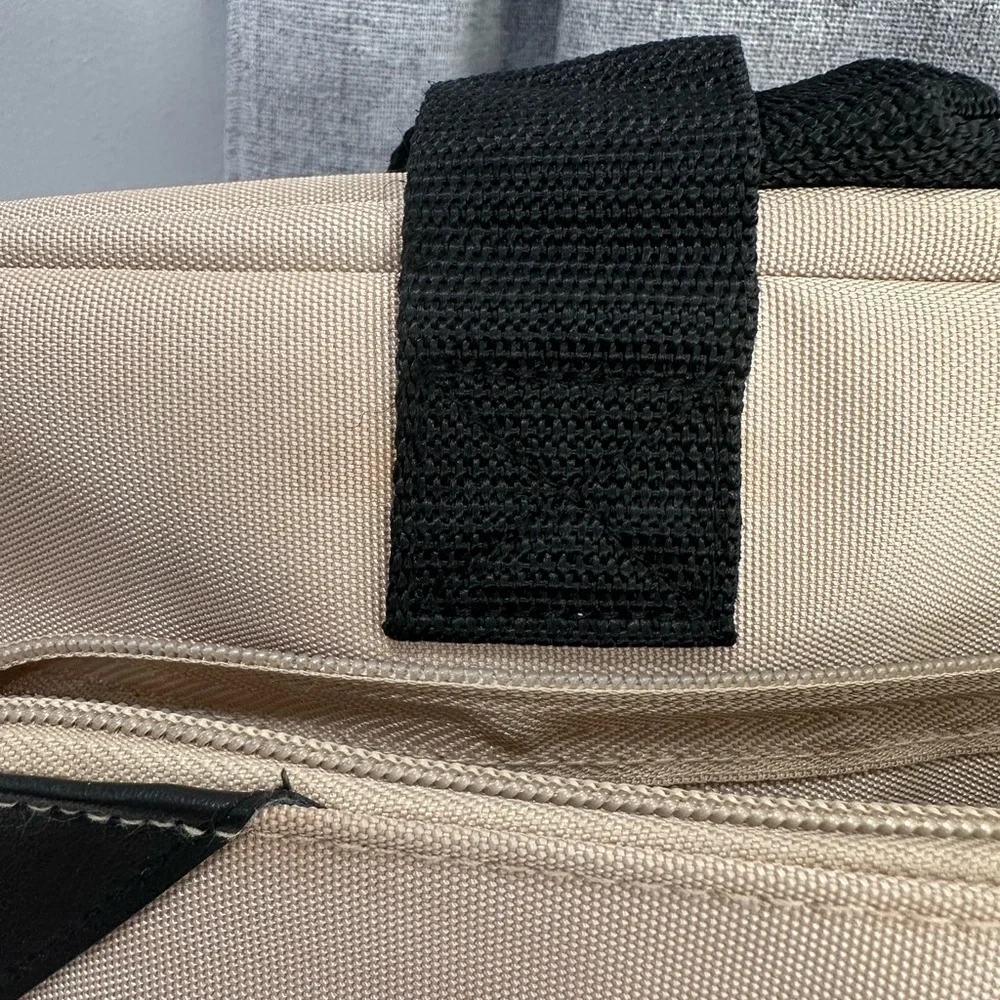Calvin Klein Tan and Black Laptop Bag with Sturdy Fabric